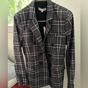 Heartloom blazer grey/navy/olive plaid XS brand new